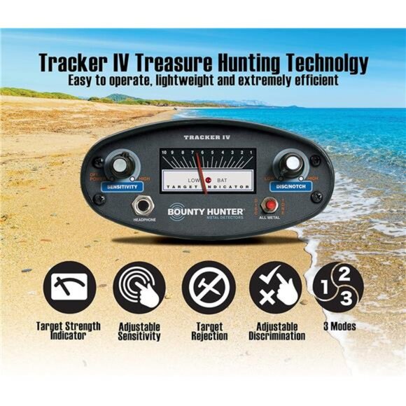 Bounty Hunter TK4 Tracker IV Metal Detector with 8-inch Waterproof Coil - Picture 4 of 7